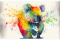 Happy koala bear watercolor painting Royalty Free Stock Photo