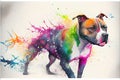 Colorful Staffordshire bull terrier dog painting Royalty Free Stock Photo