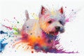 Colorful white West Highland Terrier dog painting Royalty Free Stock Photo