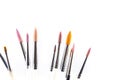 Colorful watercolor paintbrushes