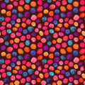 Colorful watercolor polka dots pattern