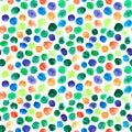 Colorful watercolor polka dots pattern