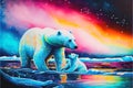 Polar bears global warming ice melting in the bear frozen Arctic North Pole
