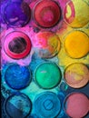 Colorful Watercolor set in circles palette