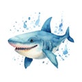 Colorful Watercolor Shark Illustration for Toddler Book AI Generated