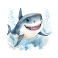 Colorful Watercolor Shark Illustration for Toddler Book AI Generated