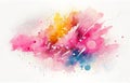 Colorful Watercolor Splash on White Paper Texture Royalty Free Stock Photo