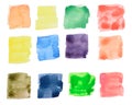 Colorful watercolor square draw