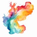 Colorful watercolor stain isolated on a white background AI