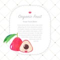 Colorful watercolor texture nature organic fruit memo frame