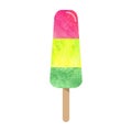 Colorful watercolor texture vector popsicle ice cream sweet summer dessert Royalty Free Stock Photo