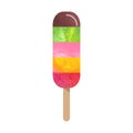 Colorful watercolor texture vector popsicle ice cream sweet summer dessert Royalty Free Stock Photo