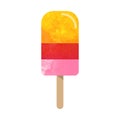 Colorful watercolor texture vector popsicle ice cream sweet summer dessert Royalty Free Stock Photo