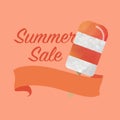 Colorful watercolor texture vector popsicle summer sale promotion banner title template Royalty Free Stock Photo