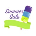 Colorful watercolor texture vector popsicle summer sale promotion Royalty Free Stock Photo