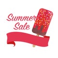 Colorful watercolor texture vector popsicle summer sale Royalty Free Stock Photo