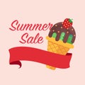 Colorful watercolor texture vector popsicle summer sale promotion Royalty Free Stock Photo