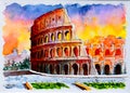 The watercolored Colosseum