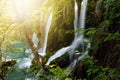 Colorful waterfalls in Plitvice lakes