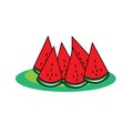 Colorful watermelon fruit vector design icon