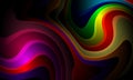 Colorful wave abstract on black background,wallpaper.vector,illustration. Royalty Free Stock Photo