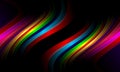 Colorful wave abstract on black background,wallpaper.vector,illustration. Royalty Free Stock Photo