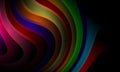 Colorful wave abstract on black background,wallpaper.vector,illustration. Royalty Free Stock Photo