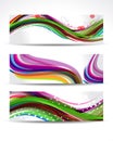 Colorful Wave Banner Set Royalty Free Stock Photo