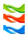 Colorful wave banner set