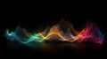 A colorful wave of light on a black background with a black background and a black background with a black background Royalty Free Stock Photo