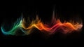 A colorful wave of light on a black background with a black background and a black background with a black background Royalty Free Stock Photo