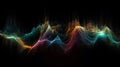 A colorful wave of light on a black background with a black background and a black background with a black background Royalty Free Stock Photo