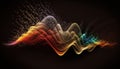 A colorful wave of light on a black background with a black background and a black background with a black background Royalty Free Stock Photo