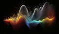 A colorful wave of light on a black background with a black background and a black background with a black background Royalty Free Stock Photo