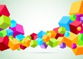 Colorful wave made of cubes Royalty Free Stock Photo