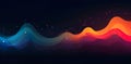 A colorful wave with red orange colors on black background illustration Royalty Free Stock Photo