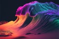 a colorful wave is shown in this image with a black background and a blue frame around it that has a red Royalty Free Stock Photo