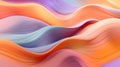 Colorful waves 3d shape texture background. Lilac, gray and orange color palette