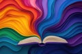 Colorful Waves Emanating from an Open Book