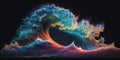Colorful waves in the ocean in Japanese photorealistic style AI generated illustration