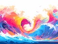 Colorful Waves In The Ocean Royalty Free Stock Photo