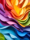 Colorful Waves of Paper A Symphony of Hues Vibrant swirling paper layers create a dynamic artistic abstract Symbolizing