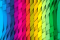 Colorful waves triangles abstract background 3D Royalty Free Stock Photo