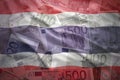 Colorful waving thailand flag on a euro background