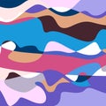 Colorful wavy background. Abstract vector painting can be used as fabric print, cower pattern