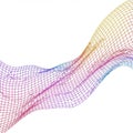 A colorful, wavy grid pattern overlays a white background, creating a dynamic flow of Royalty Free Stock Photo