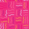 Colorful wavy lines in a dynamic abstract seamless pattern Royalty Free Stock Photo