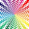 Colorful Wavy Lines Expanded from the Center. The Visual Illusion Of Movement