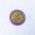 colorful wax coin made from wax sealing stamp