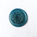 colorful wax coin made from wax sealing stamp